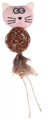 Zoom bild av Naturboll huvud med fjäder Chayenne