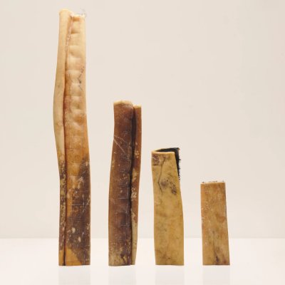 Zoom bild av njord nötrulle hundtugg tuggrulle naturligt hundgodis proteinrikt tugg för hundar med hår med narvhud svenskt gott miljövänligt