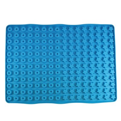 Zoom bild av Nobby Bakform silikon stjärnor & ringar, 39 x 28 cm, blå xmas baking mat blue silikonform hundgodis diy baka hundsnacks frys in