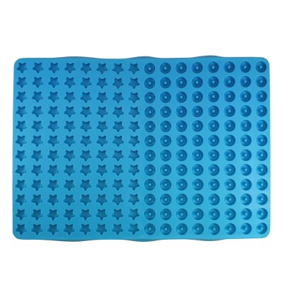 Zoom bild av Nobby Bakform silikon stjärnor & ringar, 39 x 28 cm, blå xmas baking mat blue silikonform hundgodis diy baka hundsnacks frys in