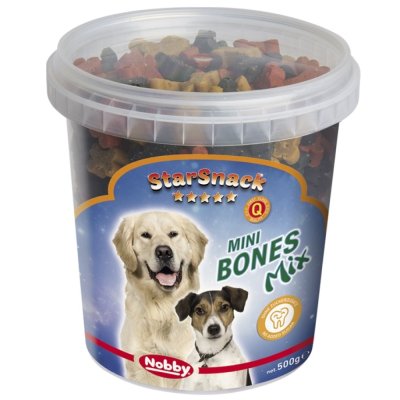 nobby star snack mini bones mix hundgodis belöningsgodis träningsgodis sockerfritt mjuka ben gott belöning hundsnacks