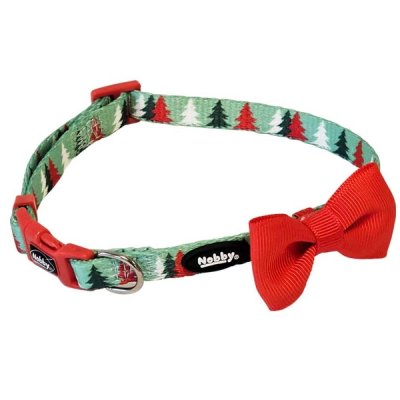 Zoom bild av nobby XMAS Collar Bow Tie julhalsband med fluga grön röd hundhalsband festligt juligt hundtillbehör jul rosett halsband hund jul