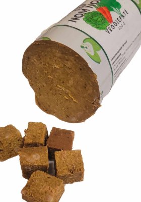 Zoom bild av hundgodis korv vegetarisk