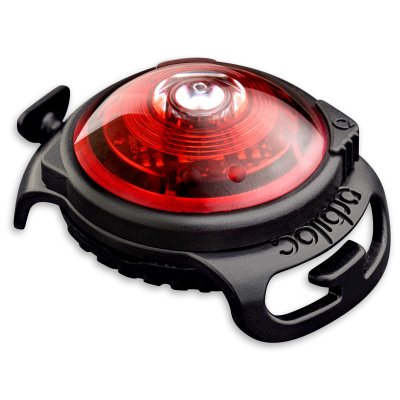 Zoom bild av säkerhetslampa hundlampa orbiloc halsbandslampa koppellampa ledlampa vattentät