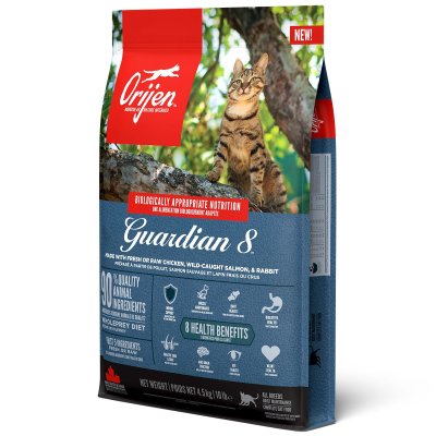 Zoom bild av Orijen Cat Guardian 8 premium kvalitet kattfoder kattmat kyckling viltfångad lax kanin spannmålsfritt hälsosamt