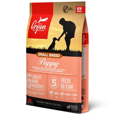 Zoom bild av Orijen Dog Puppy Small Breed hundfoder valpfoder hundmat premium kvalitet kyckling lax kalkon fisk