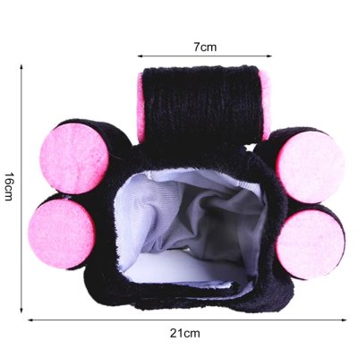 Zoom bild av maskerad halloween papiljotter papiljott utklädnad hund katt accessoar rolig svart rosa