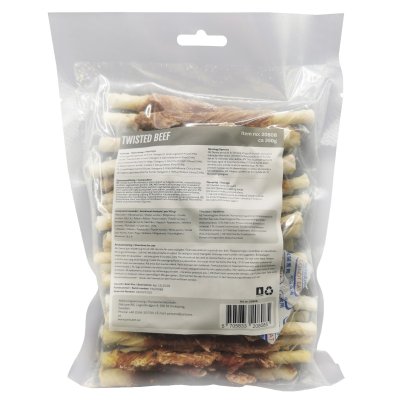 Zoom bild av Petcare PL Private Label Treateater Twisted Beef 350g tuggpinnar nöt hundgodis tuggben hundtugg råhud nötkött smakrik inga tills