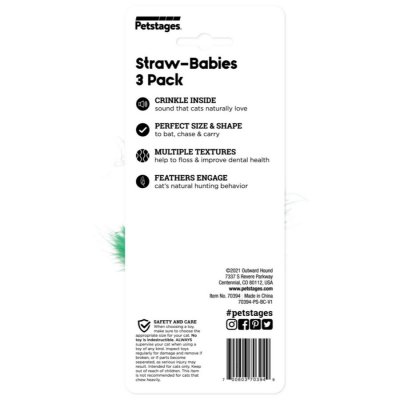 Zoom bild av Petstages Straw-babies 3-p