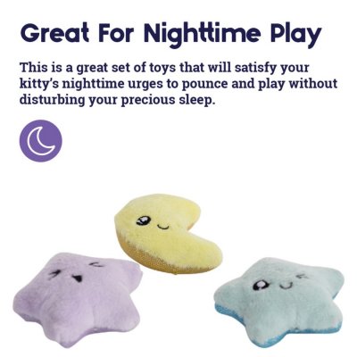 Zoom bild av Petstages Toss 'N Twinkle Catnip Cat Toys - 3 Pack, Multi