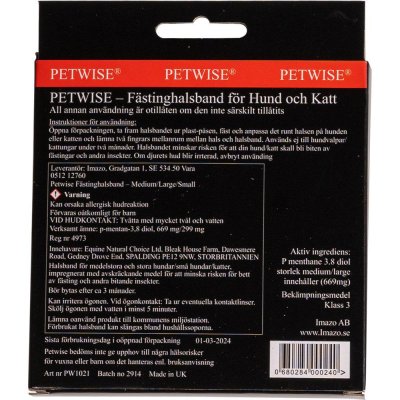 Zoom bild av Petwise Fästinghalsband för hund, två storlekar
