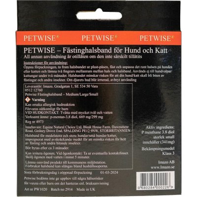 Zoom bild av Petwise Fästinghalsband för hund, två storlekar