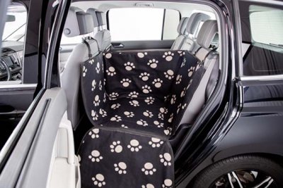 Bilskydd för baksäte med sidopaneler, 0.5 × 1.45 m, svart/beige