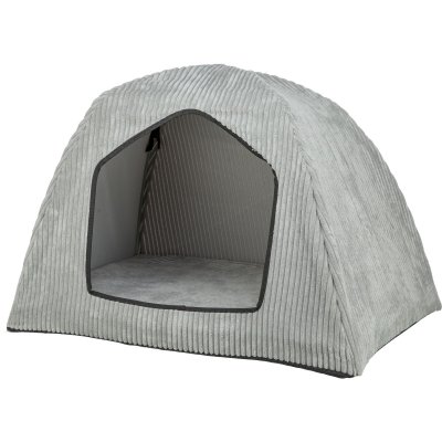 Zoom bild av trixie jonna vital koja manchester plysch stort tält ortopedisk hundkoja ljusgrå manchesterplysch memory foam koja för hund 55x5