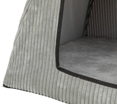 Zoom bild av trixie jonna vital koja manchester plysch stort tält ortopedisk hundkoja ljusgrå manchesterplysch memory foam koja för hund 55x5
