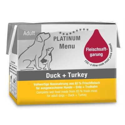 Zoom bild av Platinum MENU Duck+Turkey 90 g 375 g hundfoder blötmat våtfoder anka kalkon
