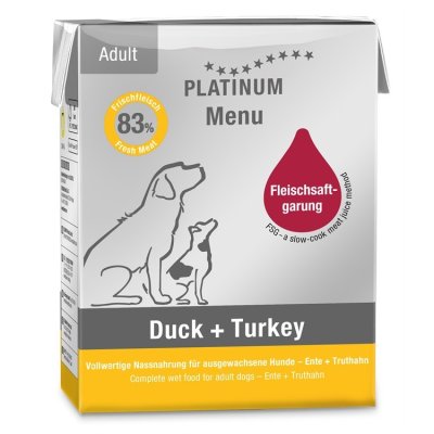 Zoom bild av Platinum MENU Duck+Turkey 90 g 375 g hundfoder blötmat våtfoder anka kalkon