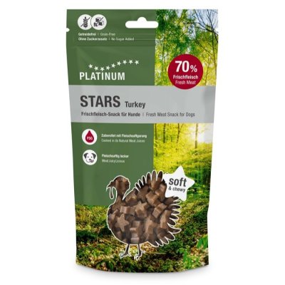 Zoom bild av Platinum STARS Turkey, 185g hundgodis hundsnacks kalkon stjärnor hög kötthalt mjuka saftiga