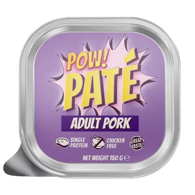 Zoom bild av POW! Dog Adult Pork Paté 150g hundfoder våtfoder våtmat hundmat paté fläskpate singelprotein gris kycklingfritt supersmakligt