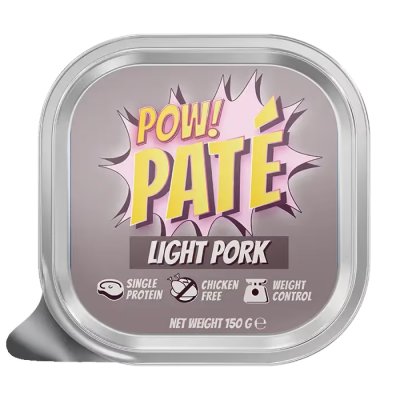 Zoom bild av POW! Dog Light Pork Paté 150g hundfoder våtfoder våtmat hundmat gris fläsk kalorisnålt kycklingfritt weight control singelprotei