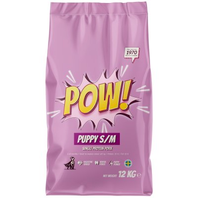 Zoom bild av pow hundfoder pork gris puppy valp single protein small medium liten mellanstor valp valpfoder
