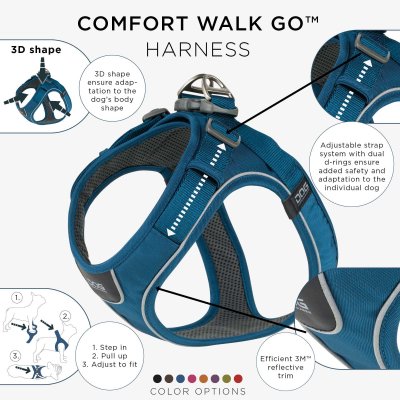 Zoom bild av Comfort Walk Go™ Sele Havsblå Ocean Blue DOG Copenhagen