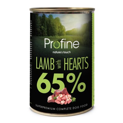 Zoom bild av Pro Fine 65% Lamb & Hearts 400g lamm hjärtan hundfoder helfoder rent kött skonsamt känsliga magar oemotståndlig smak helfoder