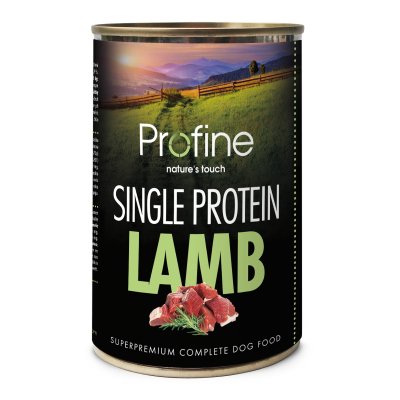 Zoom bild av Pro Fine Single Protein Lamb 400g hundfoder helfoder lammkött singelprotein spannmålsfritt rent kött överkänsliga skonsam känsli