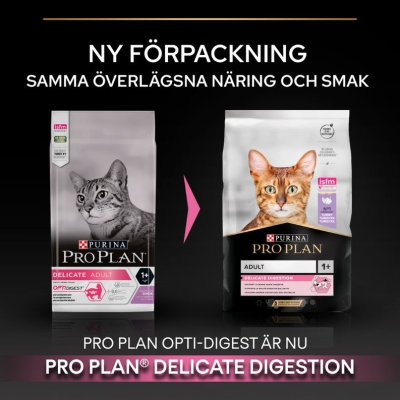 Zoom bild av kattfoder kattmat matsmältning känslig mage katt delicate digestion proplan purina