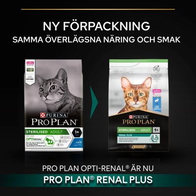Zoom bild av kattfoder kattmat optirenal sterilised adult vuxen katt kastrerad proplan renal plus
