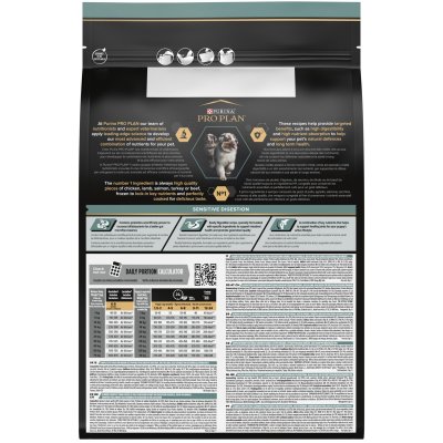 Zoom bild av hundfoder hundmat optidigest matsmältning känslig mage hund valp lamm proplan sensitive digestion
