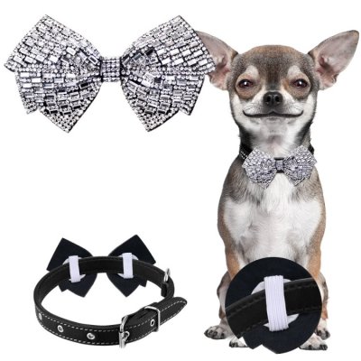 Zoom bild av Rosett Glitter Silver Disco 11x7cm