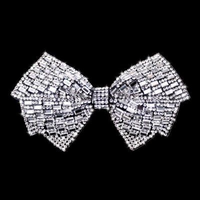 Zoom bild av Rosett Glitter Silver Disco 11x7cm