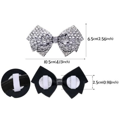 Zoom bild av Rosett Glitter Silver Disco 11x7cm