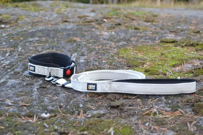 Zoom bild av hundhalsband rukka beige