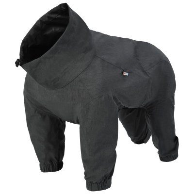 Zoom bild av rukka flash overall grey grå reflex hundoverall reflexoverall hundtäcke med ben reflextäcke vindskydd regnskydd hund