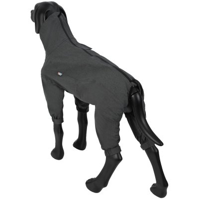 Zoom bild av rukka flash overall grey grå reflex hundoverall reflexoverall hundtäcke med ben reflextäcke vindskydd regnskydd hund