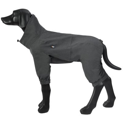Zoom bild av rukka flash overall grey grå reflex hundoverall reflexoverall hundtäcke med ben reflextäcke vindskydd regnskydd hund