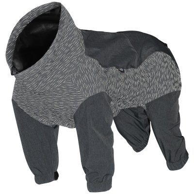 Zoom bild av rukka flash overall grey grå reflex hundoverall reflexoverall hundtäcke med ben reflextäcke vindskydd regnskydd hund