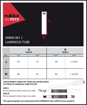 Zoom bild av reflextub hundkoppel storlekstabell