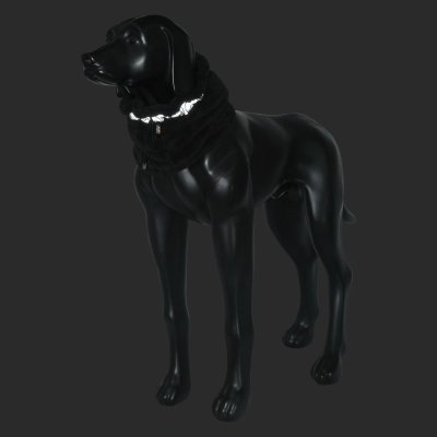 Zoom bild av Rukka Pets Plush Tube Scarf black hundhalsduk svart reflex halsduk hund vinter scarf värmande hundtillbehör skydd för hundens ör