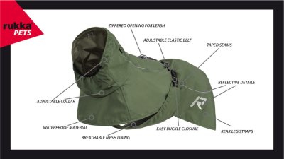 Zoom bild av Rukka Sky Regntäcke Olivgrön