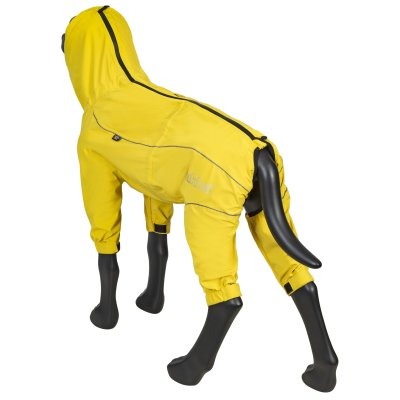 Zoom bild av rukka protect overall yellow gul hundoverall regnoverall regntäcke hund regnställ vattentätt justerbart