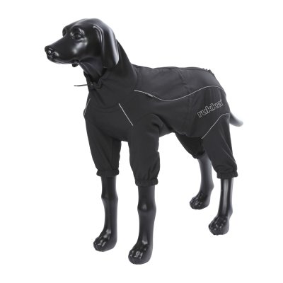 Zoom bild av hundoverall vinteroverall varm vintertäcke hundtäcke hundkläder varmt vinter kallt hund rukka svart
