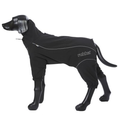 Zoom bild av hundoverall vinteroverall varm vintertäcke hundtäcke hundkläder varmt vinter kallt hund rukka svart