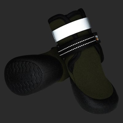 Zoom bild av rukka trace boots 2-pack dark green mörkgröna hundskor vinterskor hund fodrade sulor reflex syns bra i mörkret vinterhund