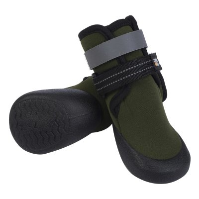 Zoom bild av rukka trace boots 2-pack dark green mörkgröna hundskor vinterskor hund fodrade sulor reflex syns bra i mörkret vinterhund