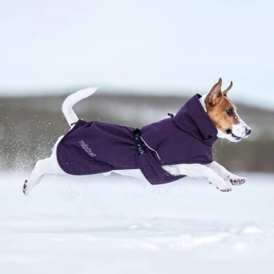 Zoom bild av rukka pets trust foil coat plum plommon lila hundtäcke vintertäcke varmt vinter kallt hund fodrat mjukt