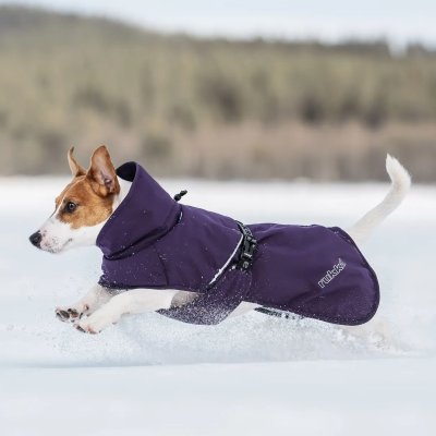 Zoom bild av rukka pets trust foil coat plum plommon lila hundtäcke vintertäcke varmt vinter kallt hund fodrat mjukt