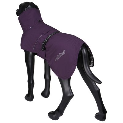 Zoom bild av rukka pets trust foil coat plum plommon lila hundtäcke vintertäcke varmt vinter kallt hund fodrat mjukt